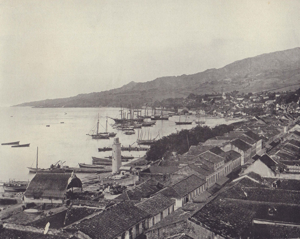 The city of Saint-Pierre, Martinique. West Indies. STODDARD 1895 old print
